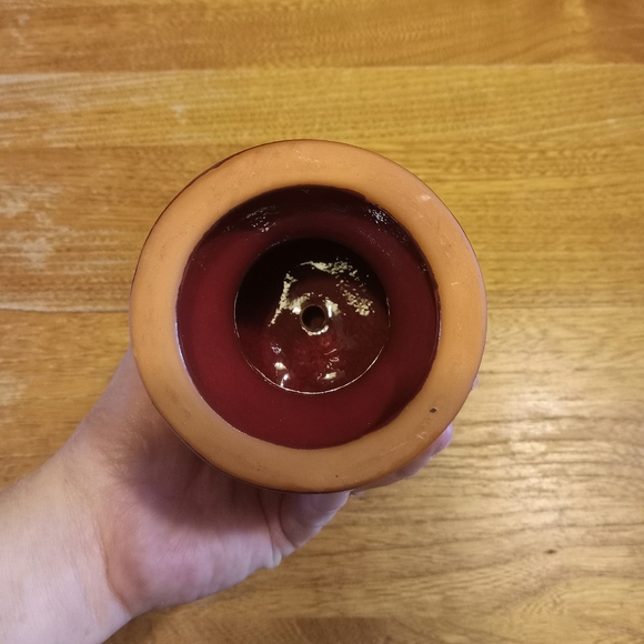 Dept. 56 Red Ceramic Pine Cone Candle Holders Rustic Cabin Log Home Decor. - Picture 5 of 6